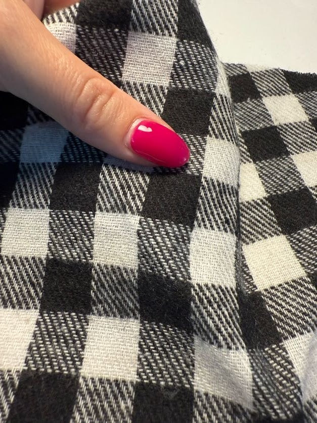 Black White Check Gingham Cotton Flannel "Checks n' Balances "