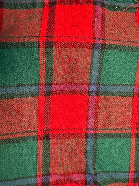 Green Red Blue Black Plaid Cotton Flannel "Merry and Bright"