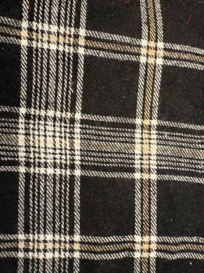 Black White Cream Plaid Cotton Flannel " Clash"