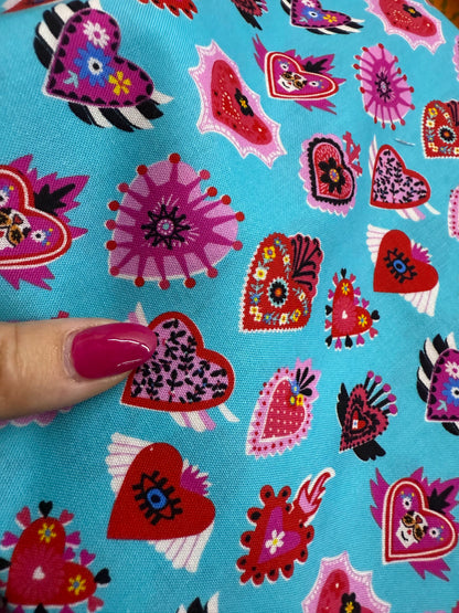 Blue Red Pink Black Yellow White Heart Eyes Wings Floral Skeleton Cross Fire "Mystic Flames of the Heart"