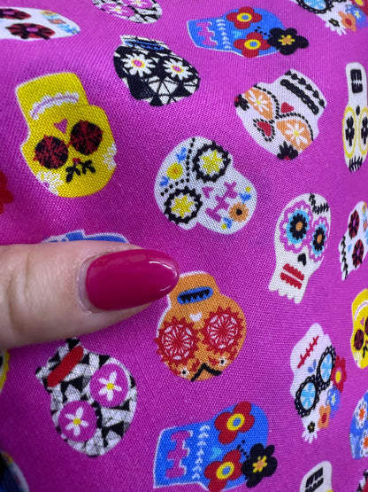 Blue White Black Orange Red Yellow Pink Skeleton Floral "Sugar Skull Craze"