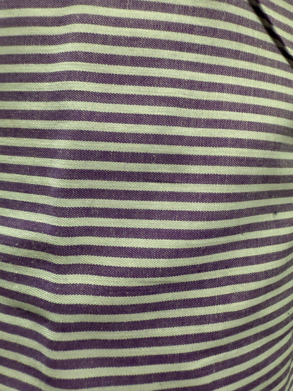 White Purple Thin Stripe Cotton Spandex Poplin Shirting "Very Purple"