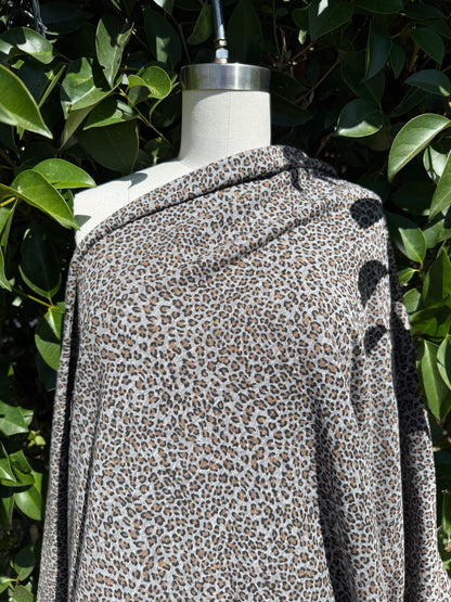 Leopard Gray Yellow Black Animal Print Soft Vintage Cotton Jersey "Wild'n'Comfy"