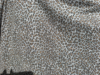 Leopard Gray Yellow Black Animal Print Soft Vintage Cotton Jersey "Wild'n'Comfy"