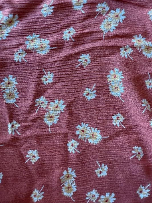 Orange Yellow White Floral Print "Adobe Dandelions"