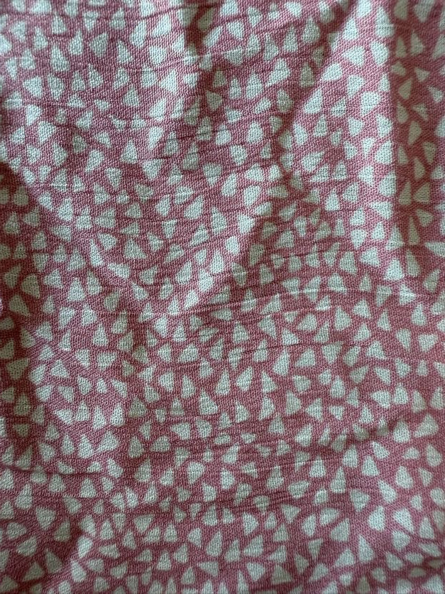 Dusty Pink Abstract Triangles Soft Rayon Crepe "Meet At the Lockers"