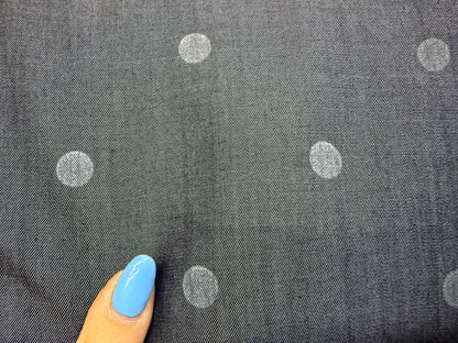 Jean Blue White Dot Chambray Tencel Woven "Dotted Jeans"