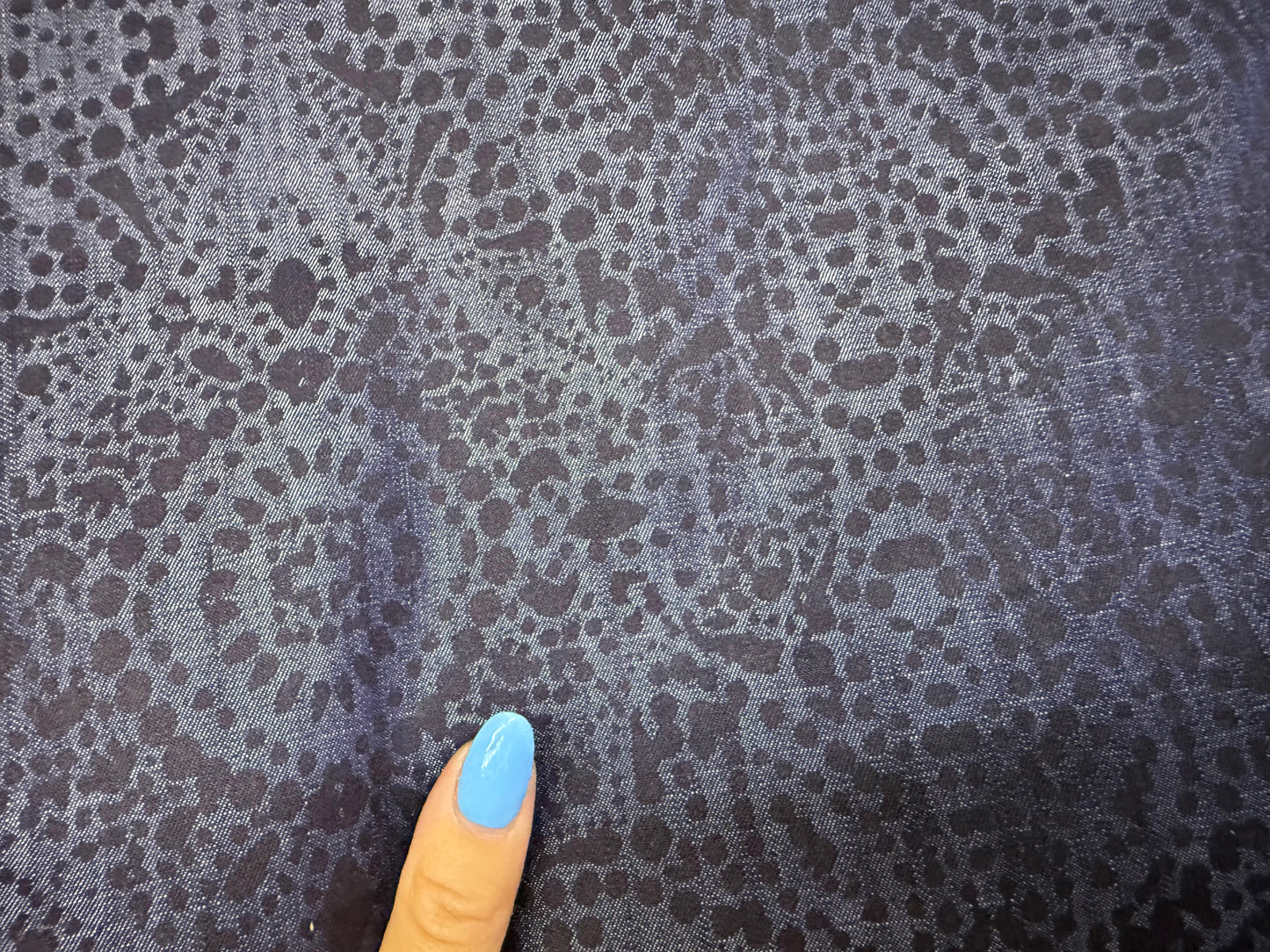 Blue Chambray Tencel Geometric Print "Pysanky"