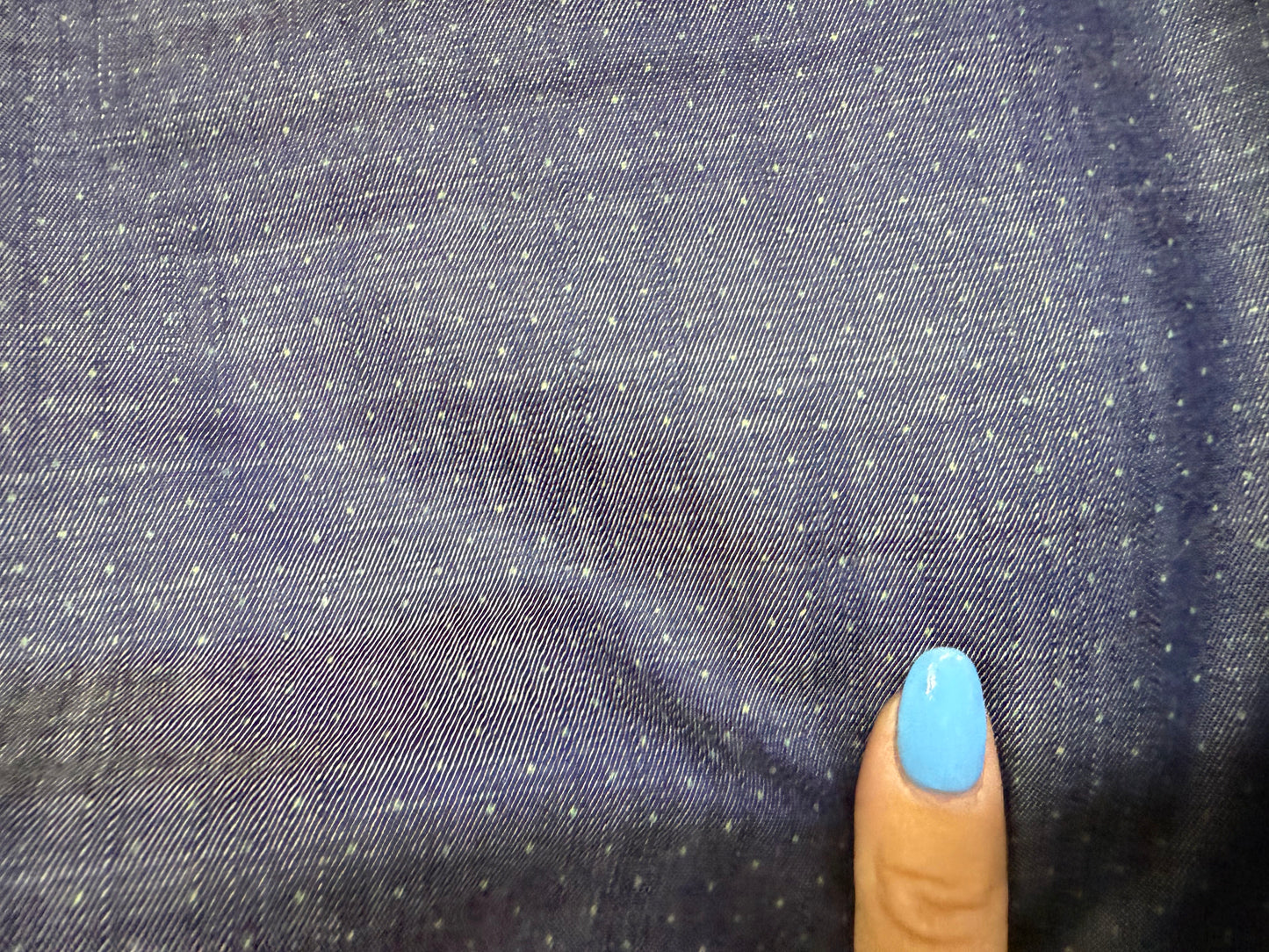 Jean Blue White Ditsy Dot Tencel Chambray "Pin Point"