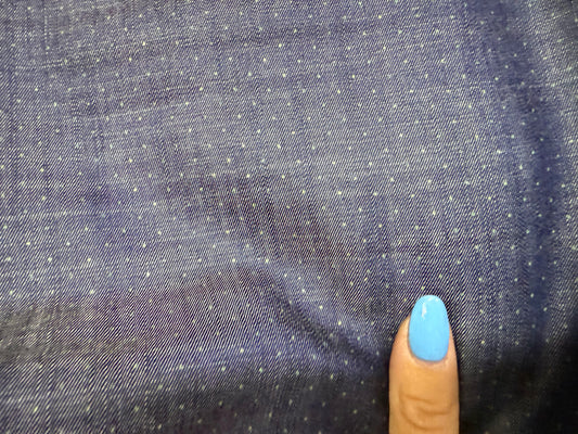 Jean Blue White Ditsy Dot Tencel Chambray "Pin Point"