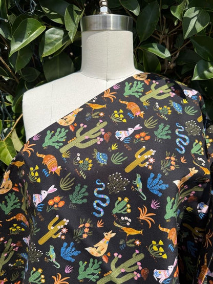 Navy Yellow Pink Purple Blue Green White Orange Brown Cactus Floral Animals "Desert Life"