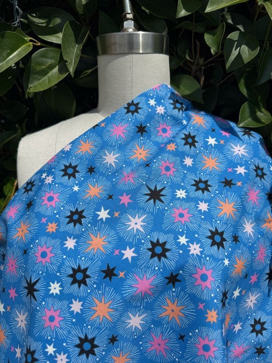 Black Blue White Orange Pink Gray Stars "Bright Sky Starburst"