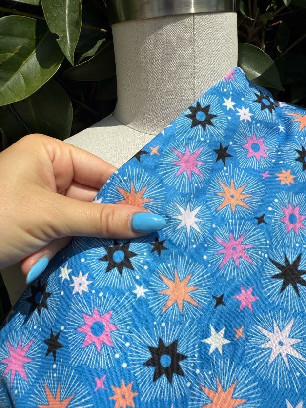 Black Blue White Orange Pink Gray Stars "Bright Sky Starburst"