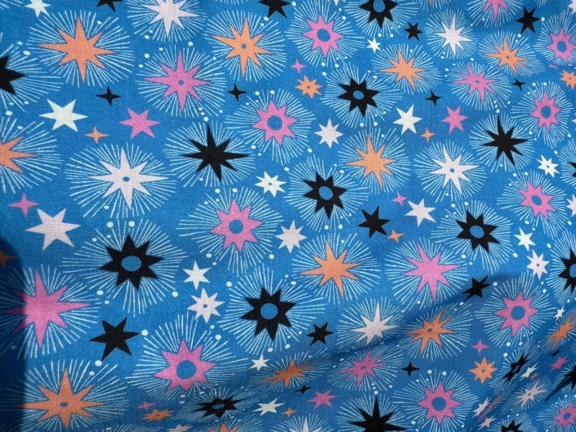 Black Blue White Orange Pink Gray Stars "Bright Sky Starburst"
