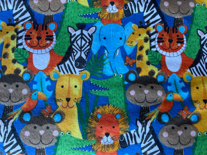 Multi Color Safari Animal Print Cotton Brushed Flannel "Wild Babies"