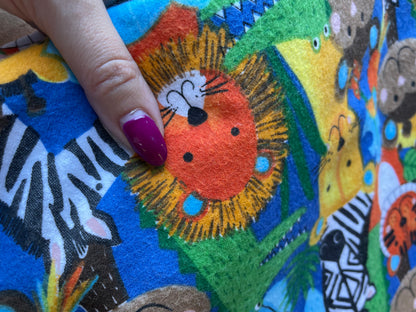 Multi Color Safari Animal Print Cotton Brushed Flannel "Wild Babies"