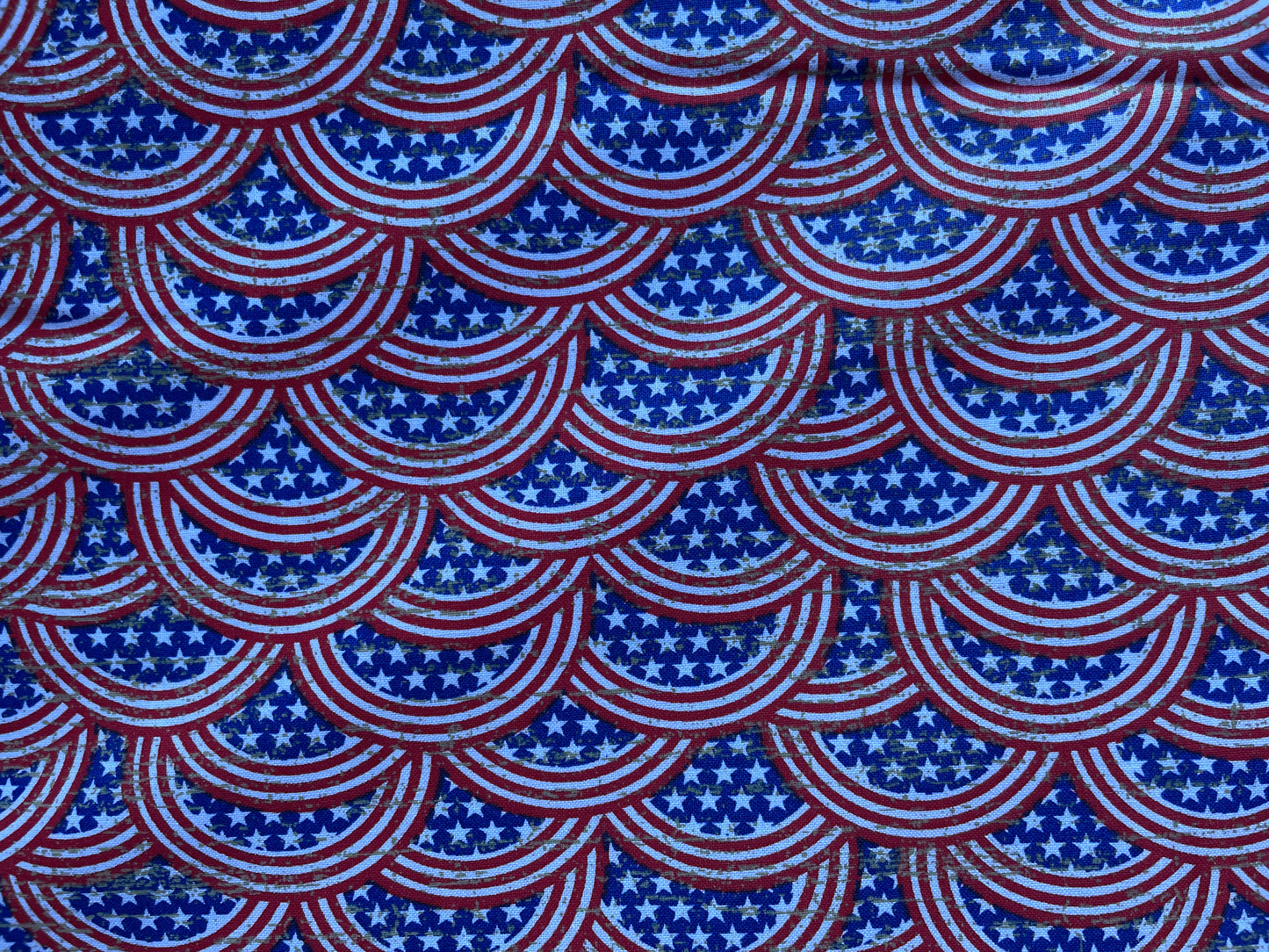 Arched USA Flag Red White and Blue Stars and Stripes Cotton Poplin "Patriotic Patty"