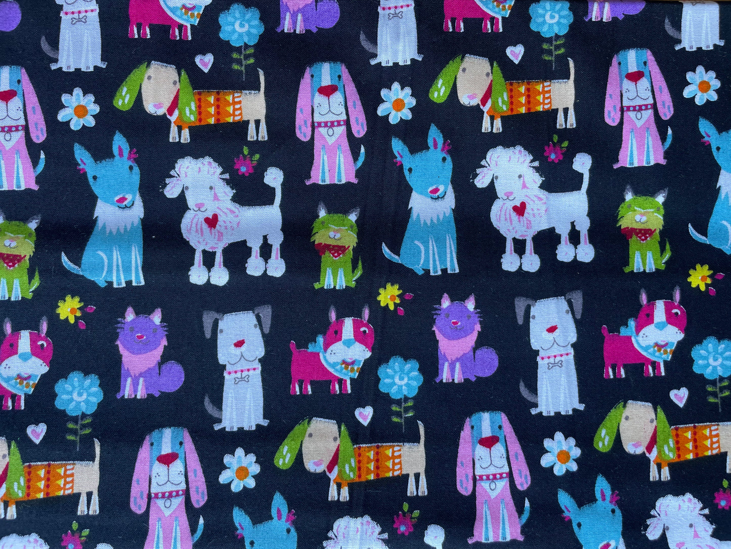 Multi Color Dog Animal Print Cotton Poplin "Puppy Pack"