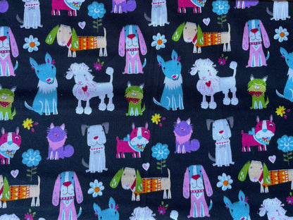 Multi Color Dog Animal Print Cotton Poplin "Puppy Pack"