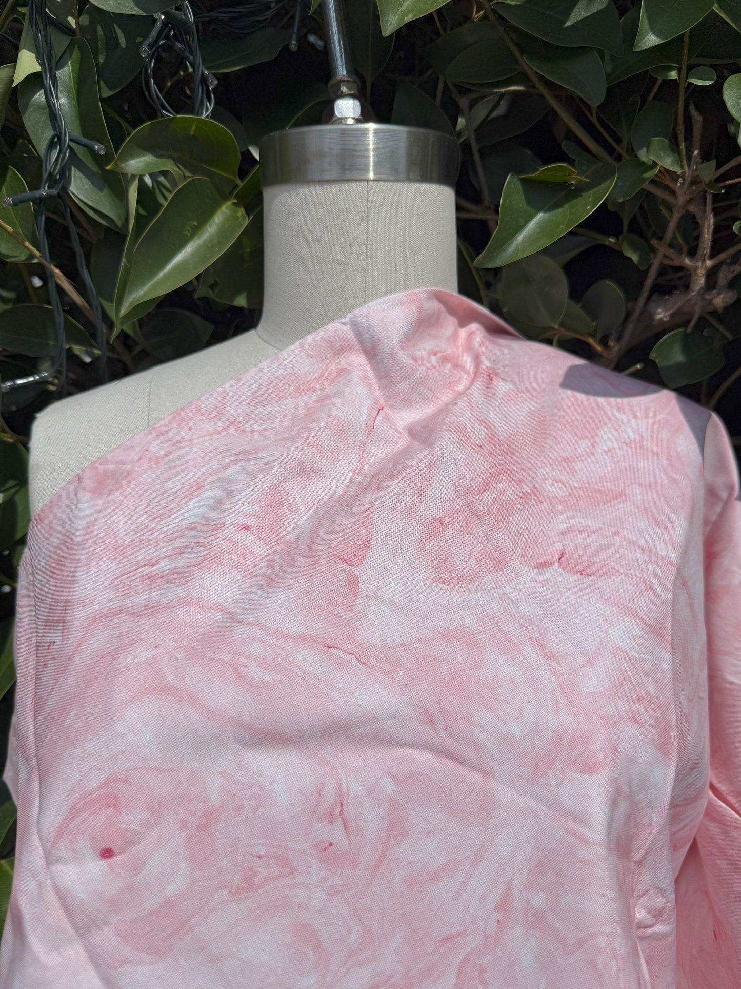Pink Marbling Print Quilt Cotton Poplin Woven "Pink Granite"