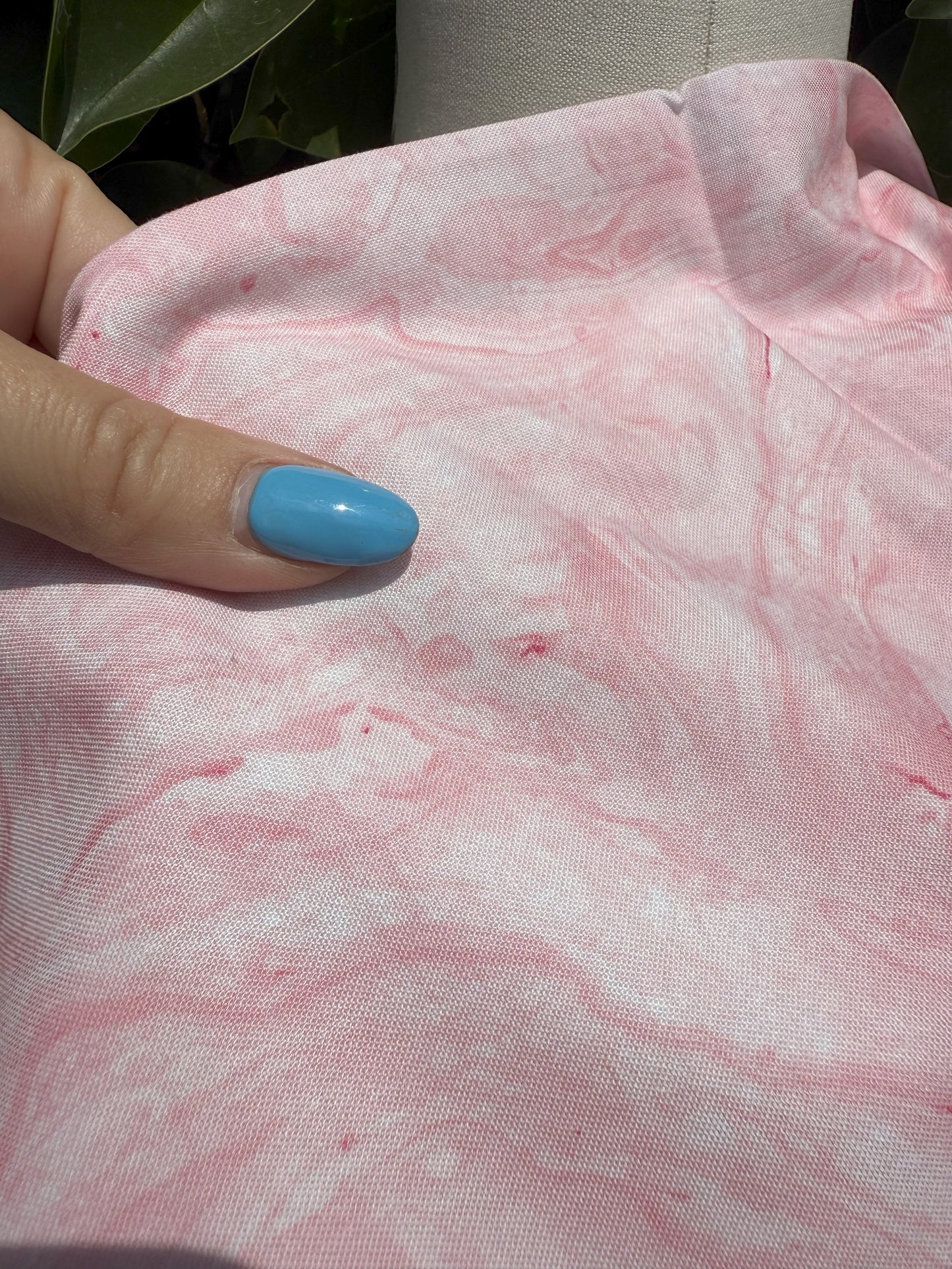 Pink Marbling Print Quilt Cotton Poplin Woven "Pink Granite"