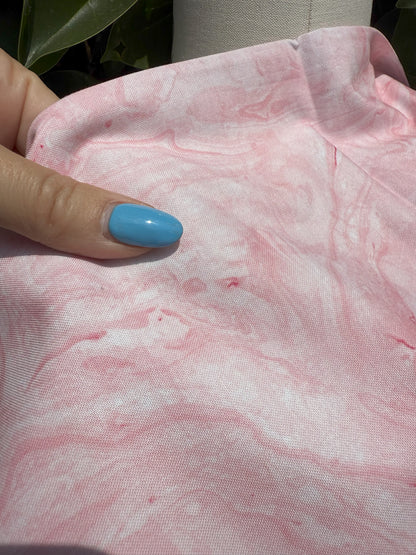 Pink Marbling Print Quilt Cotton Poplin Woven "Pink Granite"