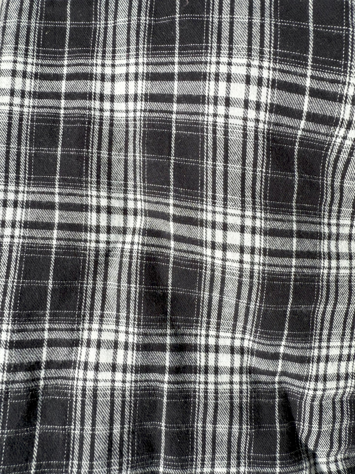 Black White Gray Plaid Cotton Flannel "Grayscale plaid"