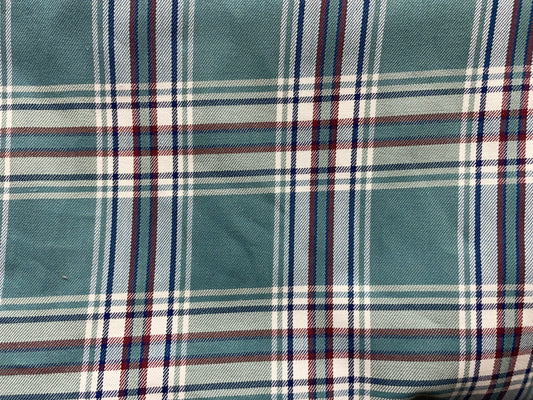 Green Brown Navy Plaid Soft Cotton Poplin Cottage Core Rodeo "Rodeo Jess"