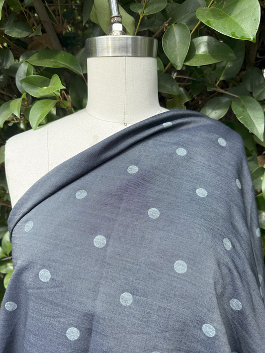 Jean Blue White Dot Chambray Tencel Woven "Dotted Jeans"