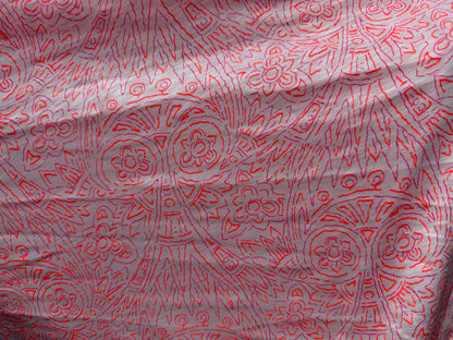 Pink Purple Orange Line art Floral Neon Cotton Jersey Knit " POP Zentangle"