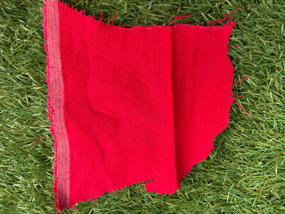 Red Cotton Linen Solid Blend "Apple Farm"