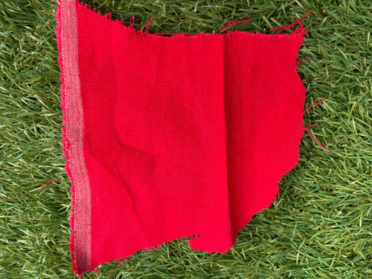 Red Cotton Linen Solid Blend "Apple Farm"