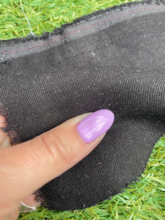 Black Cotton Linen Solid Blend "Midnight Breeze"