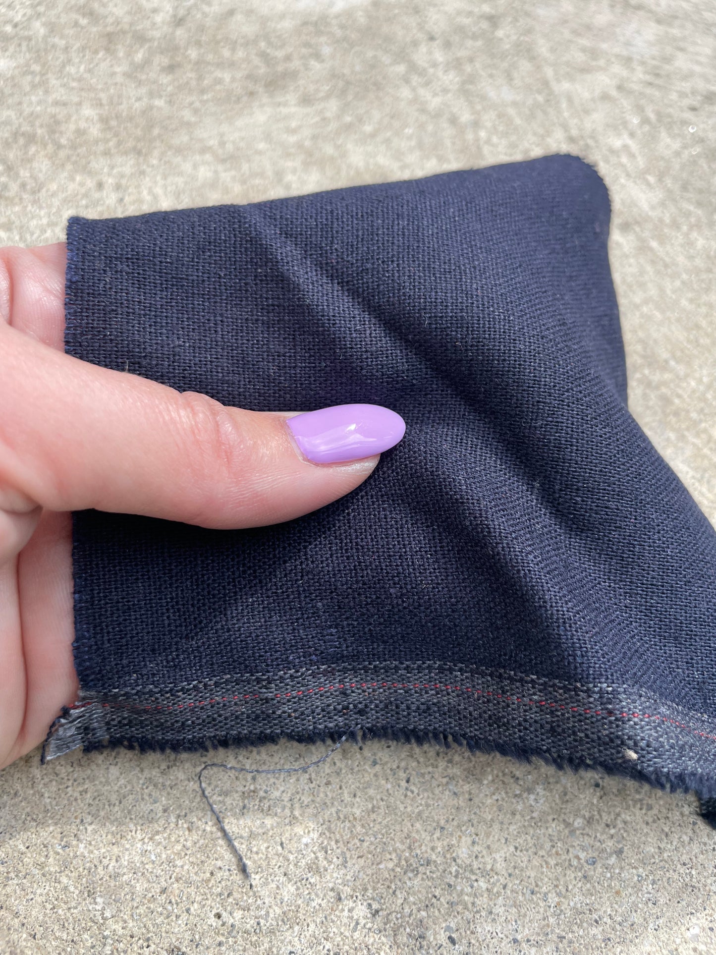 Navy Blue Cotton Linen Solid Blend "Deep Sea Dive"