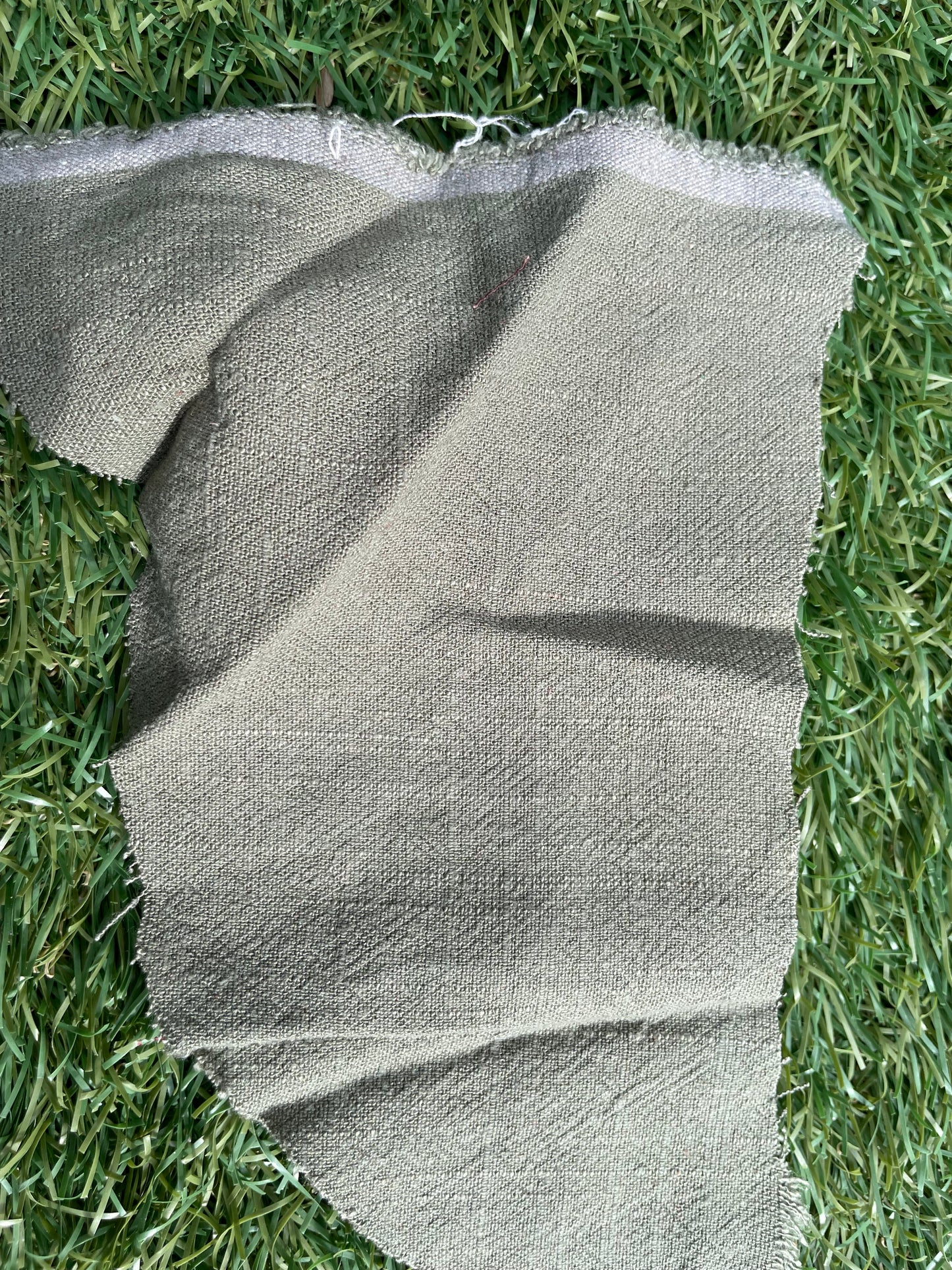 Olive Green Linen Rayon Blend Woven "Olive Farm"