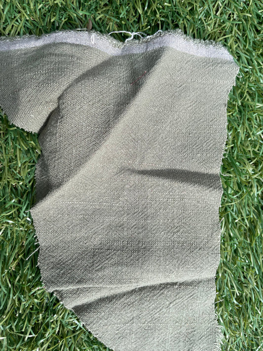 Olive Green Linen Rayon Blend Woven "Olive Farm"