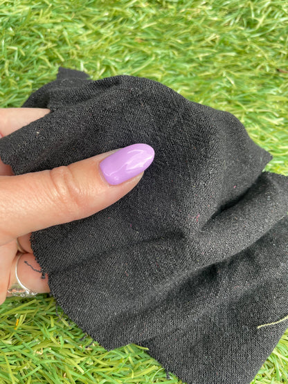 Black Linen Rayon Blend Woven "Night Beach"
