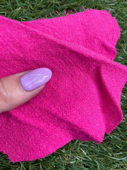 Fushia Pink Linen Rayon Blend Woven "Baja Mama"