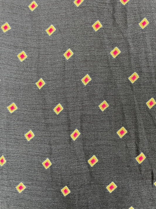 Blue Pink Minimal Diamond Print Soft Rayon Crepe " Diamond Deal"