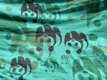 Aqua Tan Green Black Panda Bear Animal Print WWF inspired logo  "Earth's Wildlife"