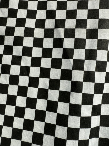 Black White Checker Vintage Cotton Lightweight Poplin "Hot Roddin' "