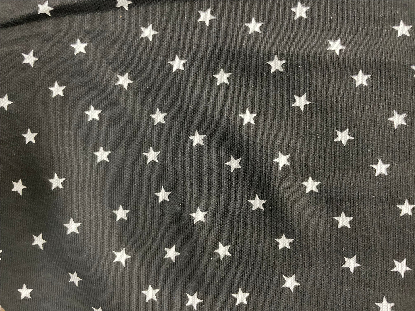 Black White Mini Star Print  thick Cotton Vintage Jersey  "I am a Star"