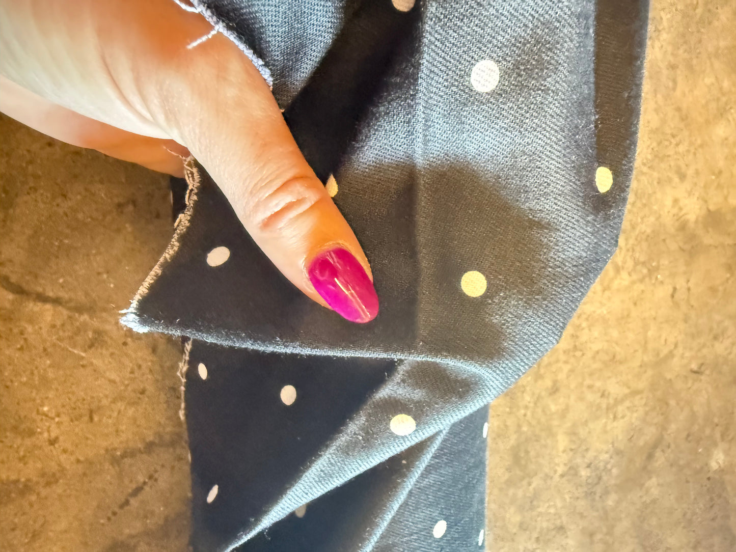 Dottie-Black White Polkadot Cotton Spandex Twill 11 Yards