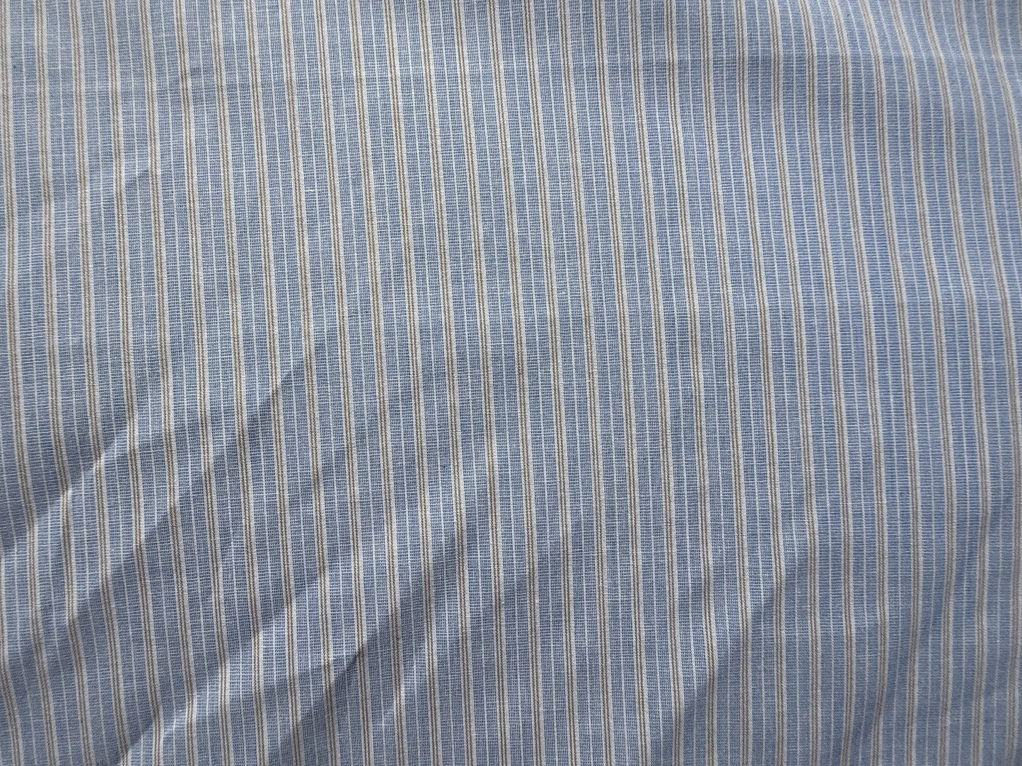Blue White Vertical Stripe Cotton Spandex Poplin Woven "Cornflower Breeze"