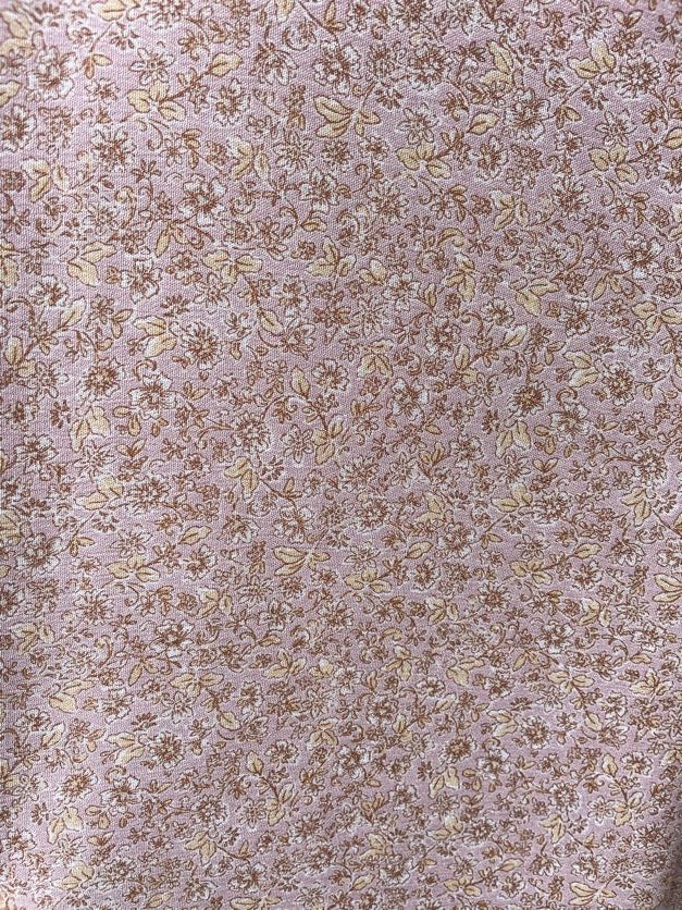 Pink Butter Yellow Ditsy Floral Soft Rayon Crepe "Jessica's Garden"