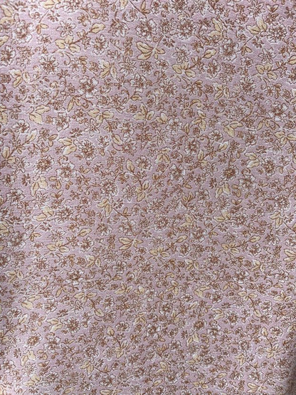 Pink Butter Yellow Ditsy Floral Soft Rayon Crepe "Jessica's Garden"