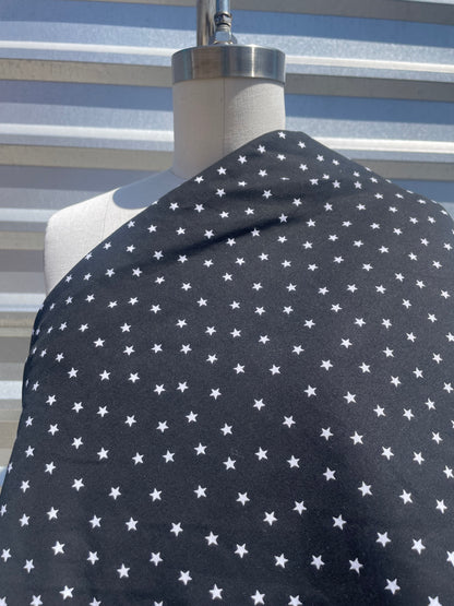 Black White Mini Star Print  thick Cotton Vintage Jersey  "I am a Star"