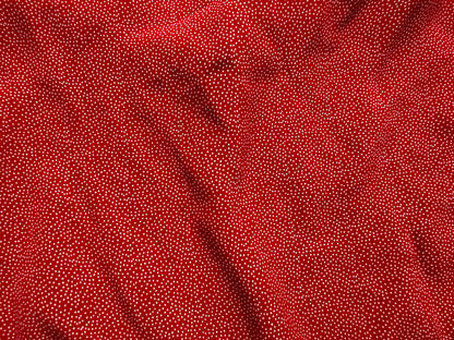 Red White Ditsy Dot Rayon Crepe "Ditsy Ruby"