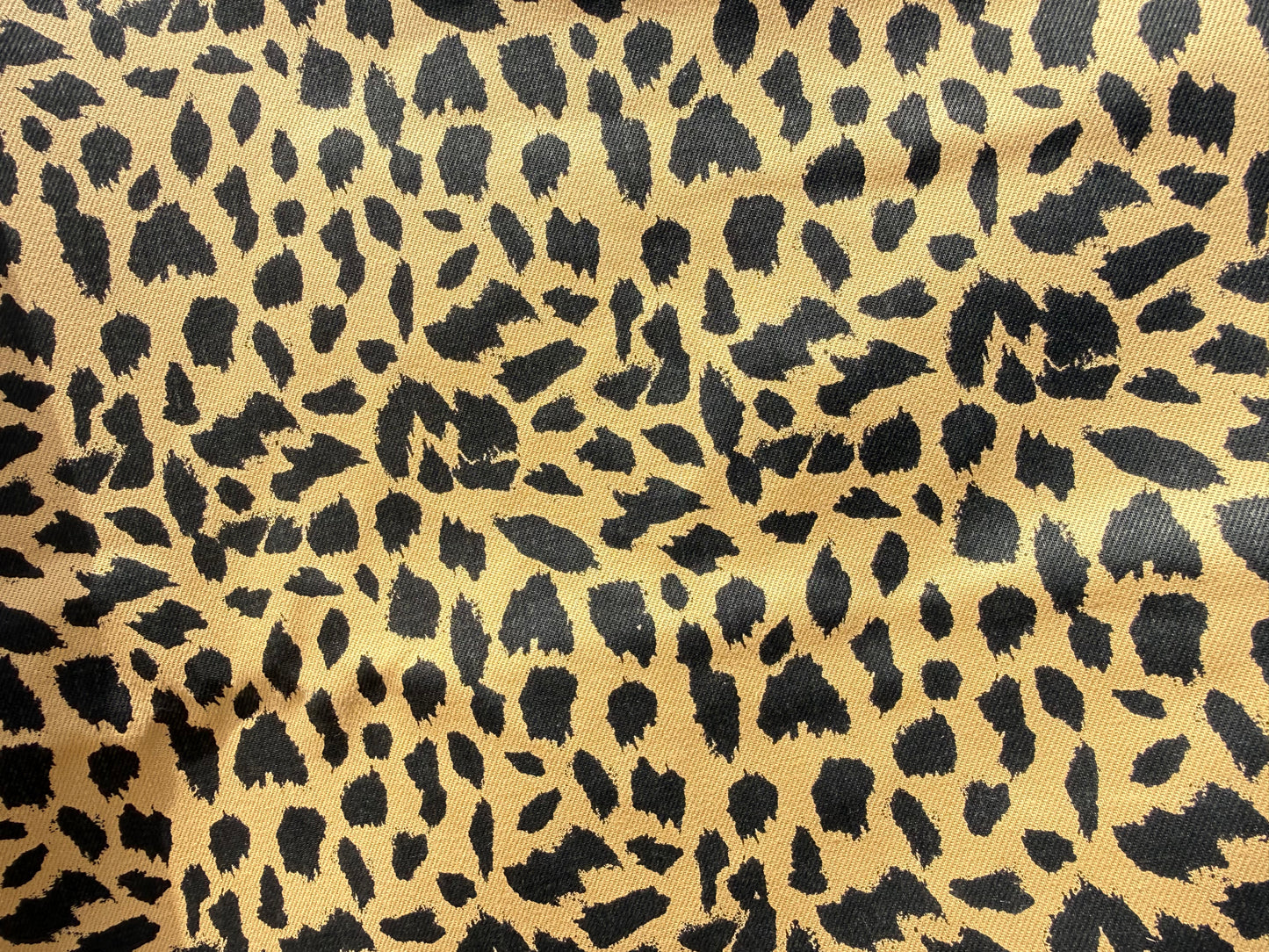 Tan Black Leopard Bull Denim Cotton Woven "Tough Rebel"