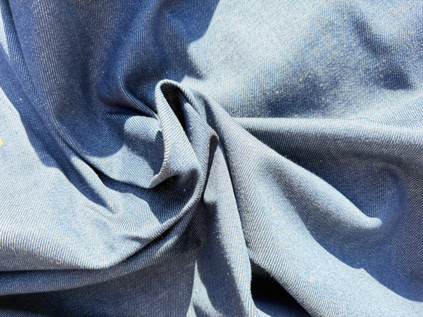 Midweight Denim Bright Medium Blue Cotton Woven "Lowell"